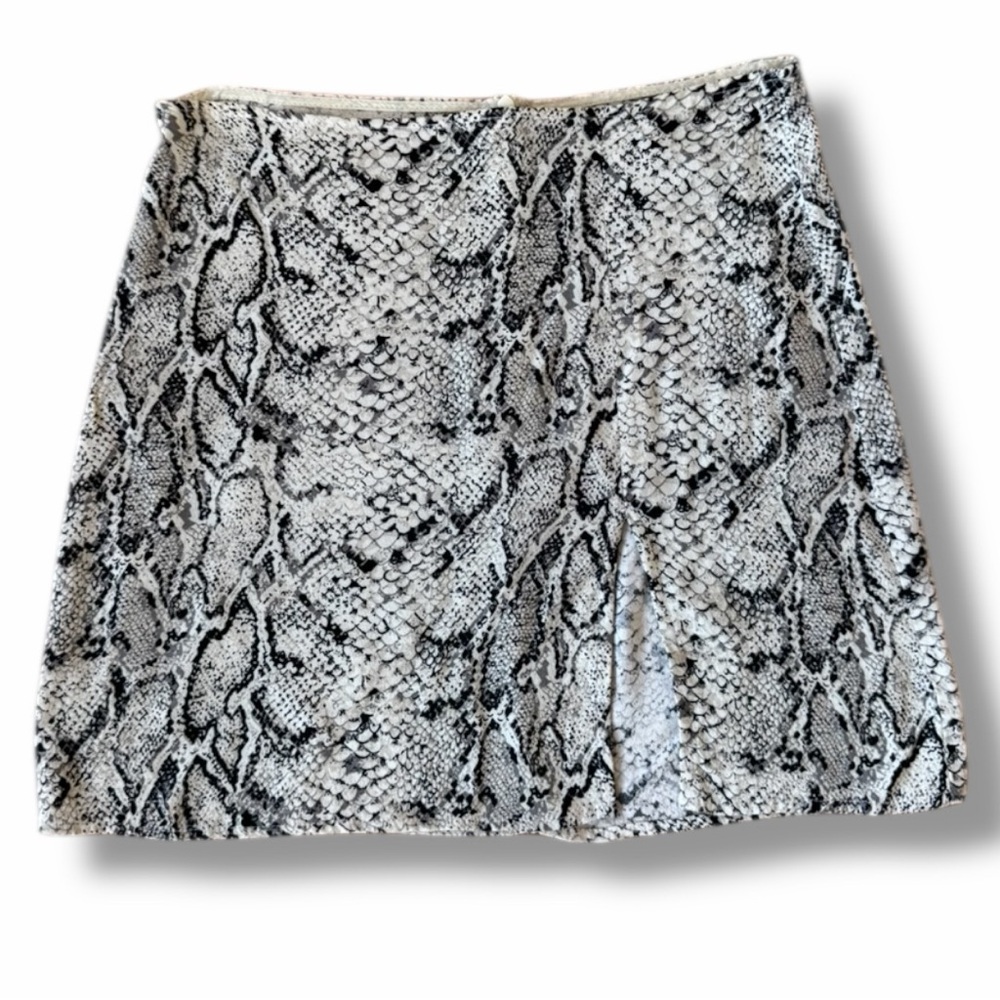 Reformation Margot Mini Skirt Snake Python Print - image 4